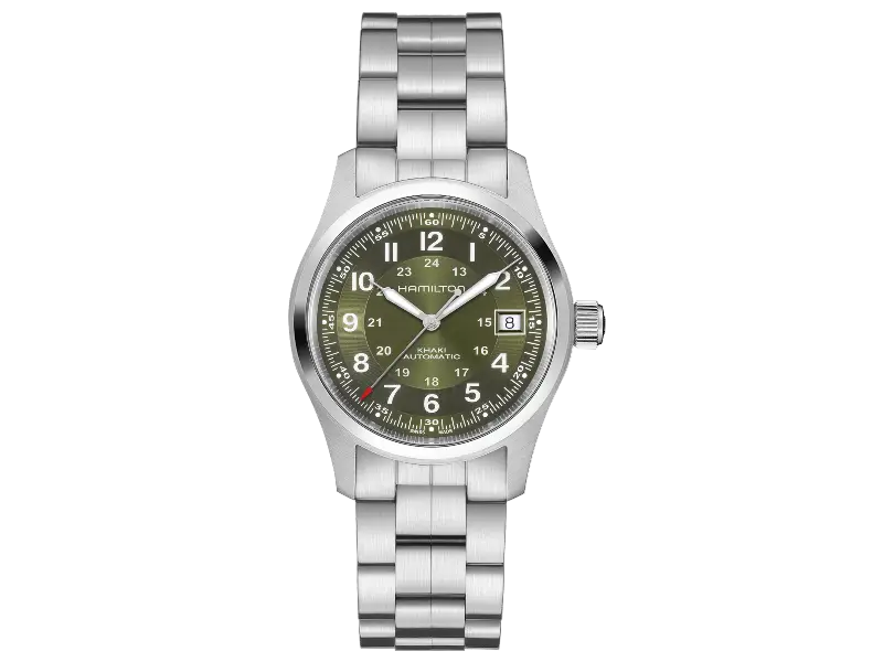 OROLOGIO AUTOMATICO ACCIAIO/ACCIAIO 38 MM KHAKI HAMILTON H70455160