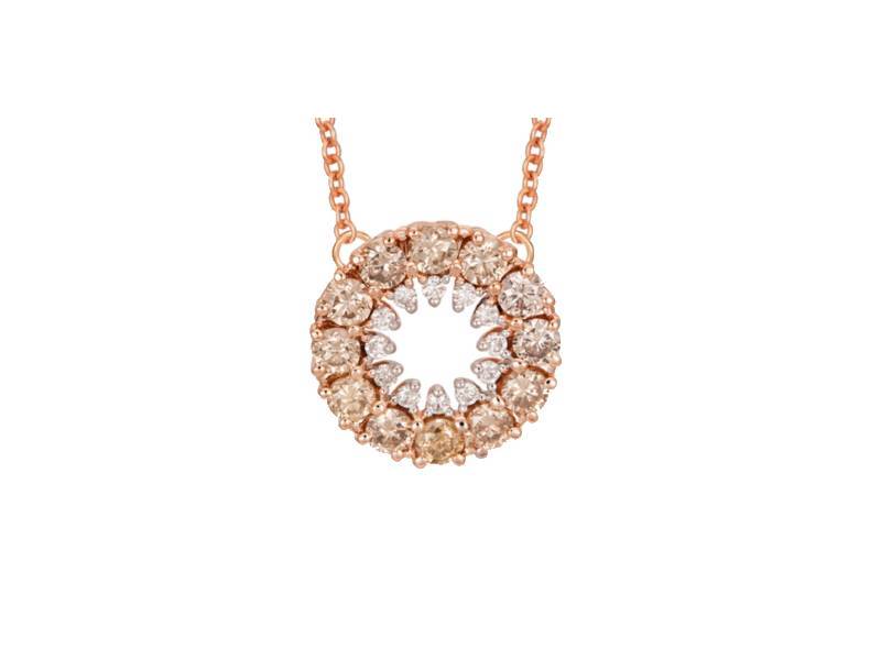 WORLD DIAMOND GROUP WORLD DIAMOND GROUP PENDANT ROSE GOLD AND DIAMONDS PDG016BWDI