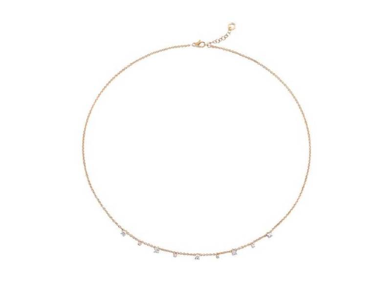 NECKLACE MULTI SOLITAIRE 18 KT YELLOW GOLD AND DIAMONDS BURATO CX305
