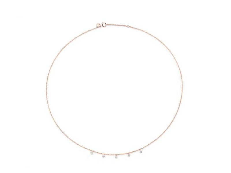 NECKLACE MULTI SOLITAIRE 18 KT ROSE GOLD AND DIAMONDS BURATO CL479
