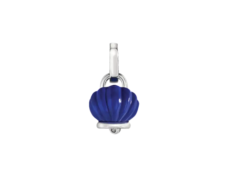 SMALL PENDANT “CAMPANELLA” SILVER AND BLUE-COLOURED BIORESIN WITH ONE DIAMOND ET VOILA’ CHANTECLER 44034
