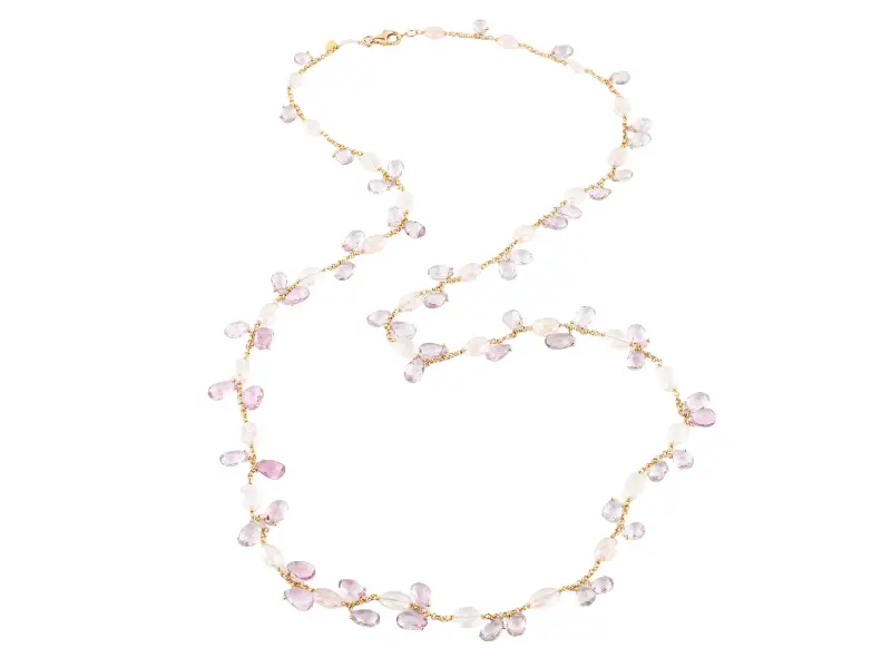 COLLANA LUNGA IN ARGENTO GALVANICA ORO ROSA CON PIETRE SEMIPREZIOSE SOLAR CTW79HR 2