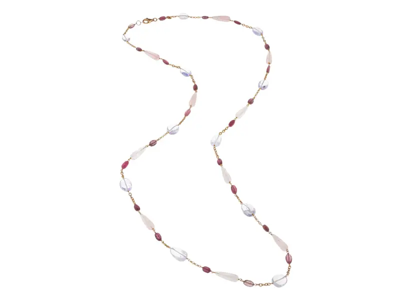 COLLANA LUNGA IN ARGENTO GALVANICA ORO ROSA CON PIETRE SEMIPREZIOSE SOLAR CTS18AR 5