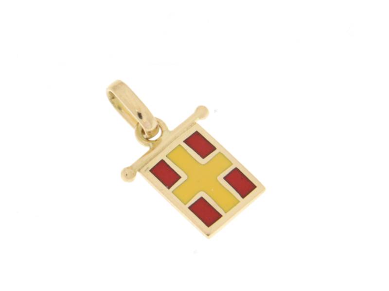 YELLOW GOLD MEN’S MINI FLAG LETTER “R” WITH ENAMEL GIOVEPLUVIO C93PR