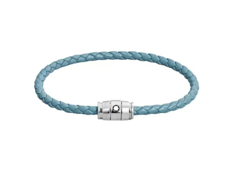 BRACCIALE DA UOMO IN ACCIAIO 3 RINGS BLU FUMO MEISTERSTUCK MONTBLANC 13429363 – 13429360
