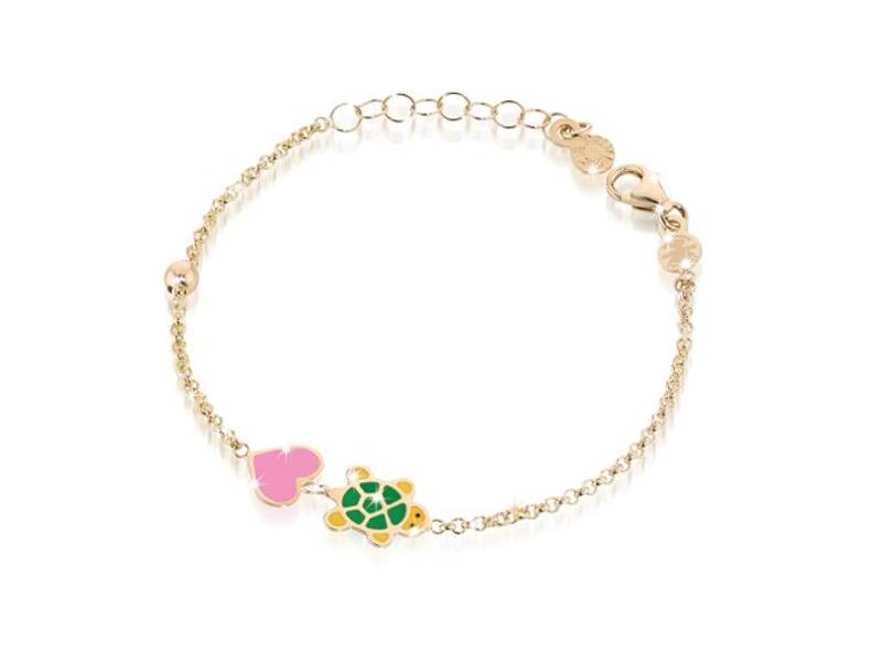 BRACCIALE FORTUNA ORO GIALLO 9KT TARTARUGA E CUORE PRIMEGIOIE LE BEBE’ PMG031