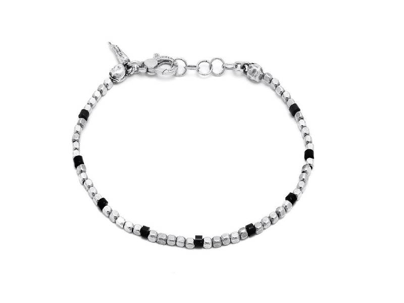 MEN’S SILVER BRACELET WITH ONIX GIOVANNI RASPINI 11648L