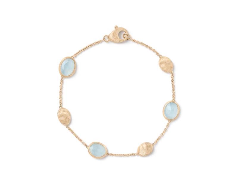 BRACCIALE IN ORO GIALLO CON OVALINE E AQUAMARINE SIVIGLIA MARCO BICEGO BB1874-AQ01