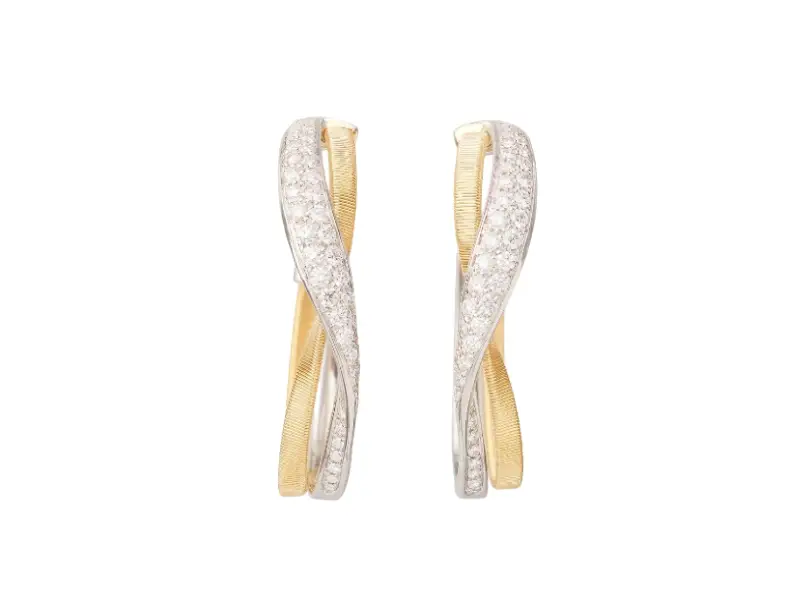 ORECCHINI A CERCHIO IN ORO GIALLO 18KT CON PAVE’ DI DIAMANTI MARRAKECH MARCO BICEGO OG421