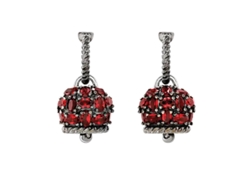 ORECCHINI CAMPANELLA MEDIA CON SIAMITI IN ARGENTO BRUNITO ET VOILA’ CHANTECLER 44324