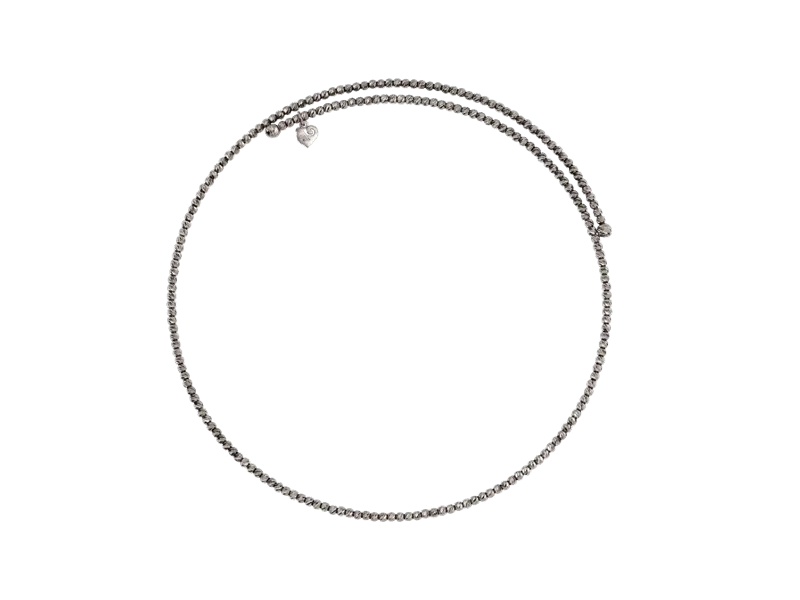 CHOKER IN ARGENTO BRUNITO CON SFERE DIAMANTATE A MANO ACCESSORI CHANTECLER 44298