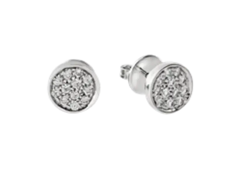 WHITE GOLD AND WHITE DIAMOND PAVÉ SEQUIN EARRINGS CHANTECLER 42433