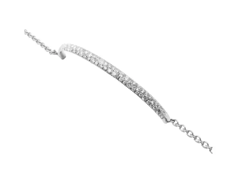 BRACCIALE IN ORO BIANCO CON BARRETTA IN PAVE’ DI DIAMANTI FANI GB1046AB