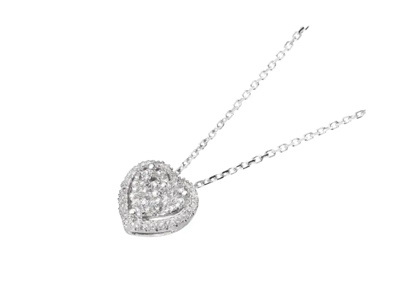 GIROCOLLO IN ORO BIANCO CON CUORE IN PAVE’ DI DIAMANTI FANI GCK1710