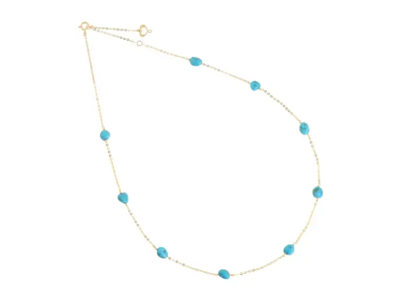 GIROCOLLO IN ORO GIALLO 18KT CON PIETRE DI TURCHESE PIETRE PREZIOSE MAMAN ET SOPHIE GCPTATU4