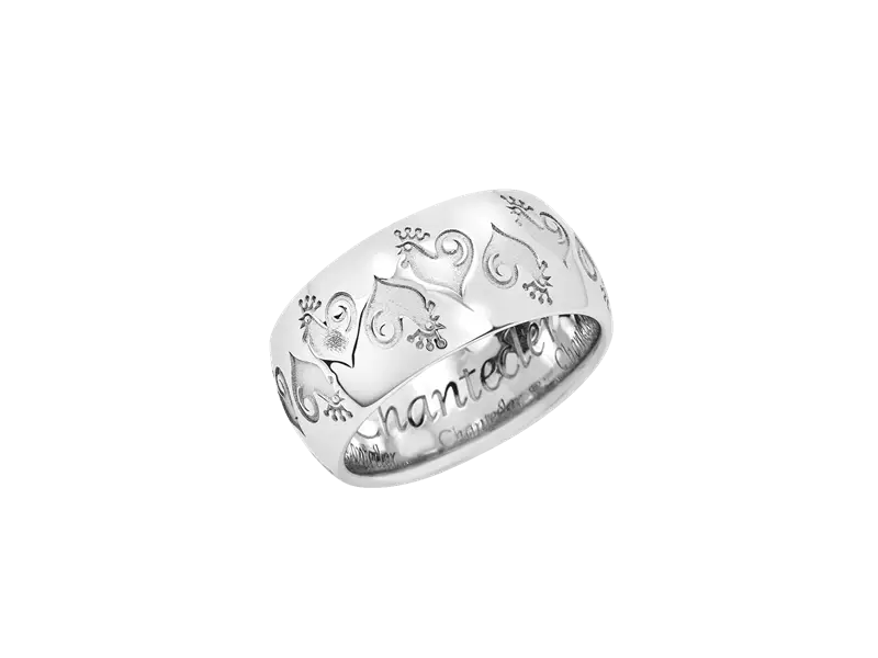 ANELLO A FASCIA IN ARGENTO CON GALLETTI LOGO ET VOILA’ CHANTECLER 44723