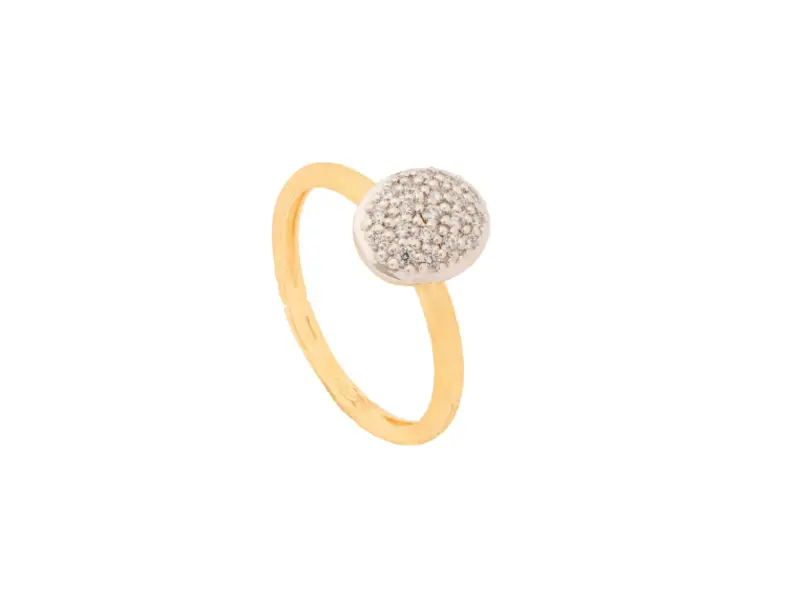 ANELLO IN ORO GIALLO CON OVALINA IN PAVE’ DI DIAMANTI SIVIGLIA MARCO BICEGO AB672_B_YW_Q6