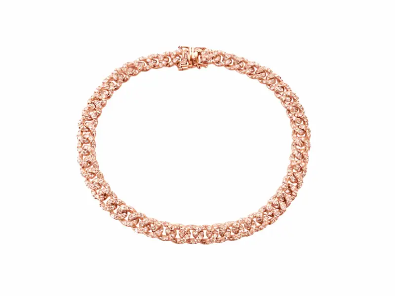 BRACCIALE IN ORO ROSA MAGLIA GRUMETTE CON DIAMANTI AMIN LUXURY GRBM1PBRFULOR