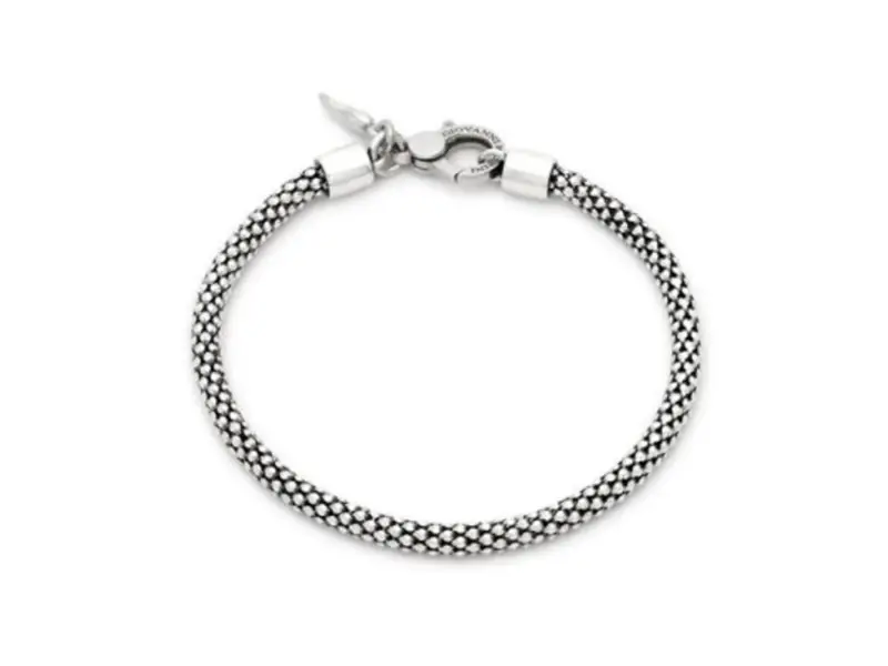 BRACCIALE ARGENTO UOMO MAGLIA POPCORN GIOVANNI RASPINI 12580L