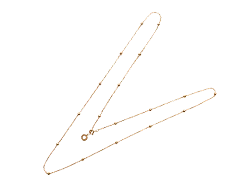 9KT PINK GOLD CHAIN WITH BEADS ACCESSORI CHANTECLER 36588