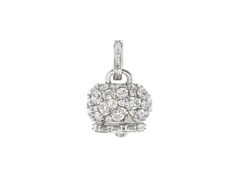 CIONDOLO CAMPANELLA MEDIO ORO BIANCO E DIAMANTI CAMPANELLE CHANTECLER 44595