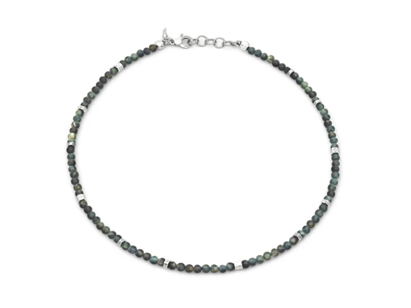 COLLANA UOMO IN ARGENTO CON DIASPRO VERDE GIOVANNI RASPINI 12574