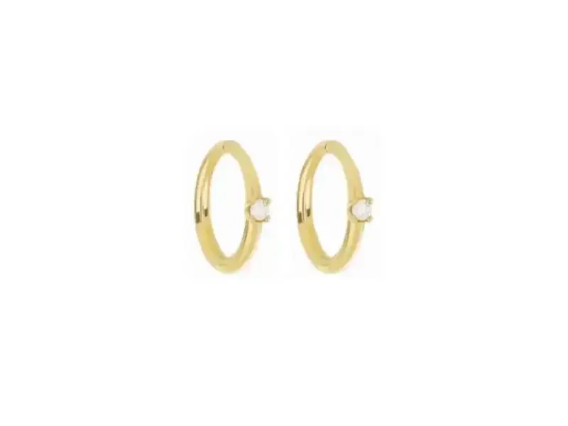 ORECCHINI A CERCHIO IN ORO GIALLO 18KT CON DIAMANTE DIAMANTE NUDO MAMAN ET SOPHIE ORPRCG03D2