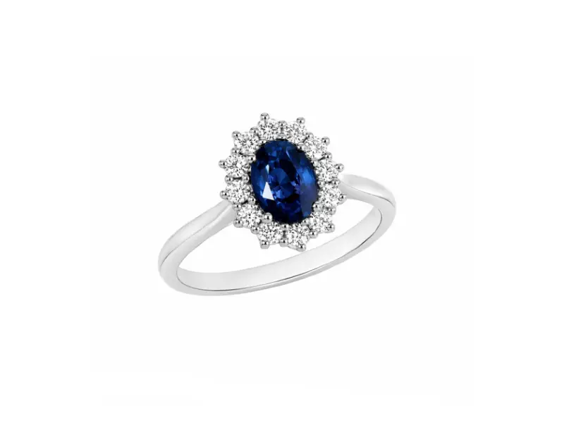 ANELLO IN ORO BIANCO CON ZAFFIRO 0.99 CT E DIAMANTI AMIN LUXURY SFACHIZFOB