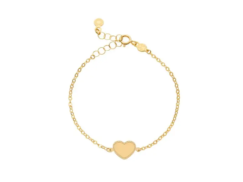 BRACCIALE CUORE IN ORO GIALLO 9KT SCINTILLE PRIMEGIOIE LE BEBE’ PMG232