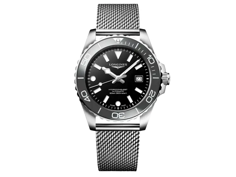 OROLOGIO AUTOMATICO ACCIAIO/ACCIAIO LUNETTA IN CERAMICA 42 MM HYDROCONQUEST LONGINES L3.788.4.70.6