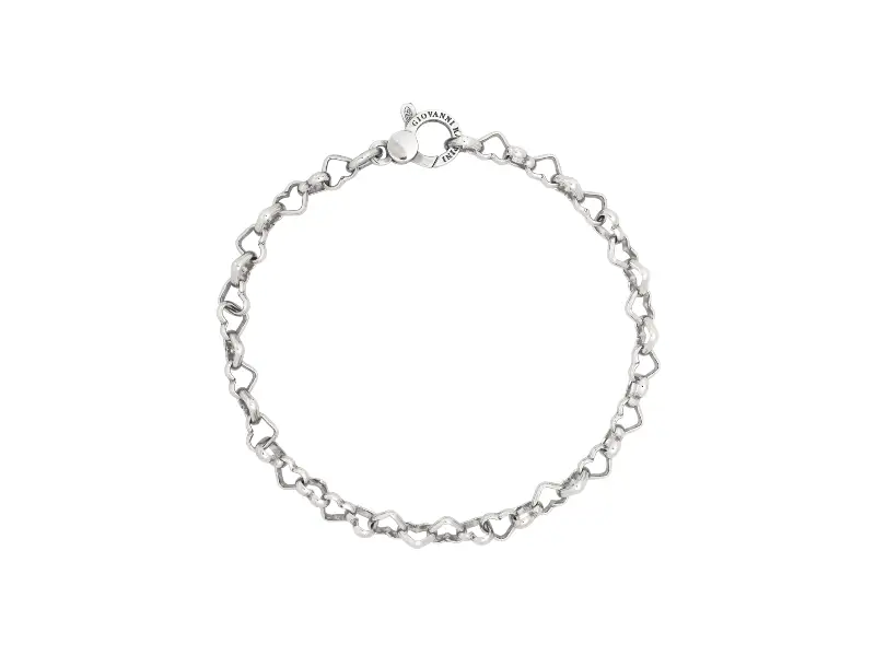 BRACCIALE IN ARGENTO CATENA CUORI GIOVANNI RASPINI12619