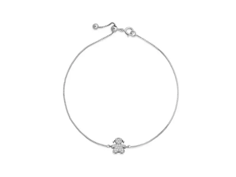 BRACCIALE IN ORO BIANCO SAGOMA BIMBA CON DIAMANTI I TESORINI LE BEBE’ LBB953