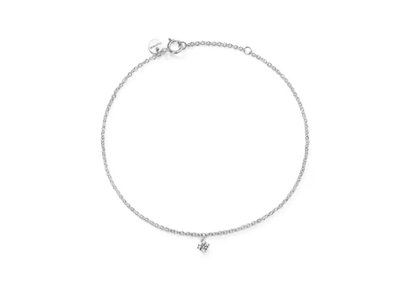 BRACCIALE IN ORO BIANCO 18KT CON DIAMANTE SOLITAIRE BURATO B0017WHW005