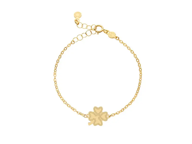 BRACCIALE QUADRIFOGLIO IN ORO GIALLO 9KT SCINTILLE PRIMEGIOIE LE BEBE’ PMG234