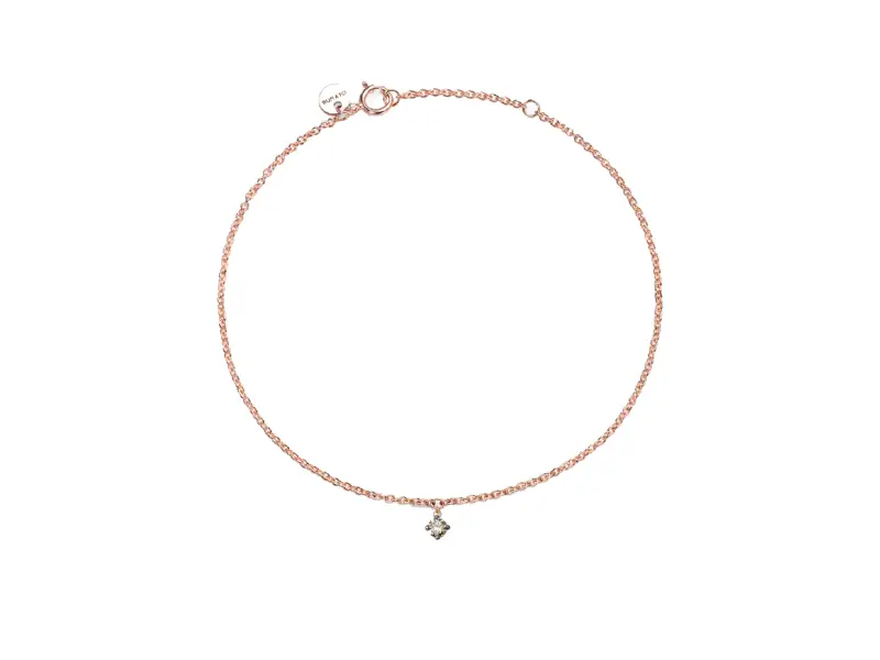 BRACCIALE IN ORO ROSA 18KT CON DIAMANTE BROWN SOLITAIRE BURATO B0017BRP005