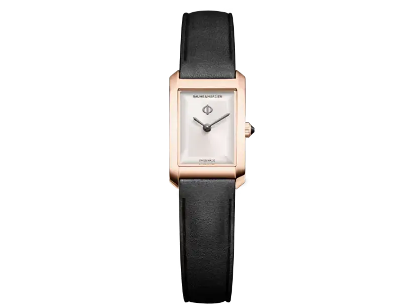 QUARTZ WOMEN’S WATCH STEEL-PVD/LEATHER 28 x 17.75 MM HAMPTON BAUME ET MERCIER M0A10861