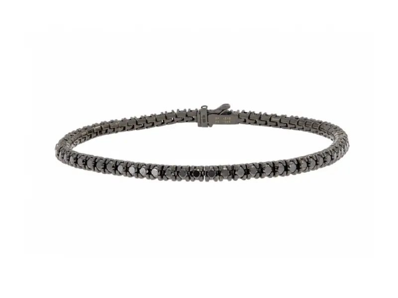 BRACCIALE TENNIS UOMO IN TITANIO E DIAMANTI NERI ANTEO 24350N