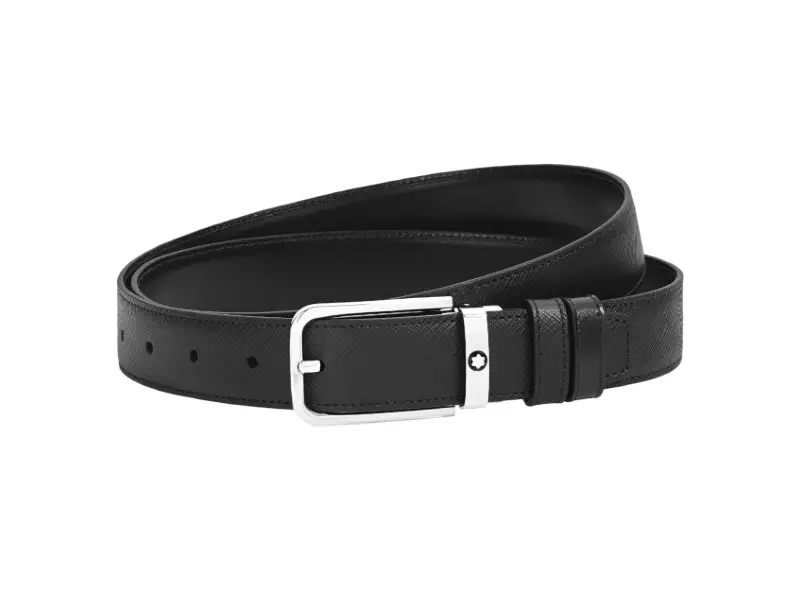 CINTURA REVERSIBILE IN PELLE NERO MEISTERSTUCK/NERO SARTORIAL CON FIBBIA RETTANGOLARE 30 MM SARTORIAL MONTBLANC 223409