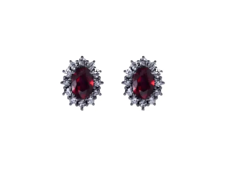 ORECCHINI IN ORO BIANCO CON RUBINI 1.66 CT E DIAMANTI AMIN LUXURY SFOCHIRUOB
