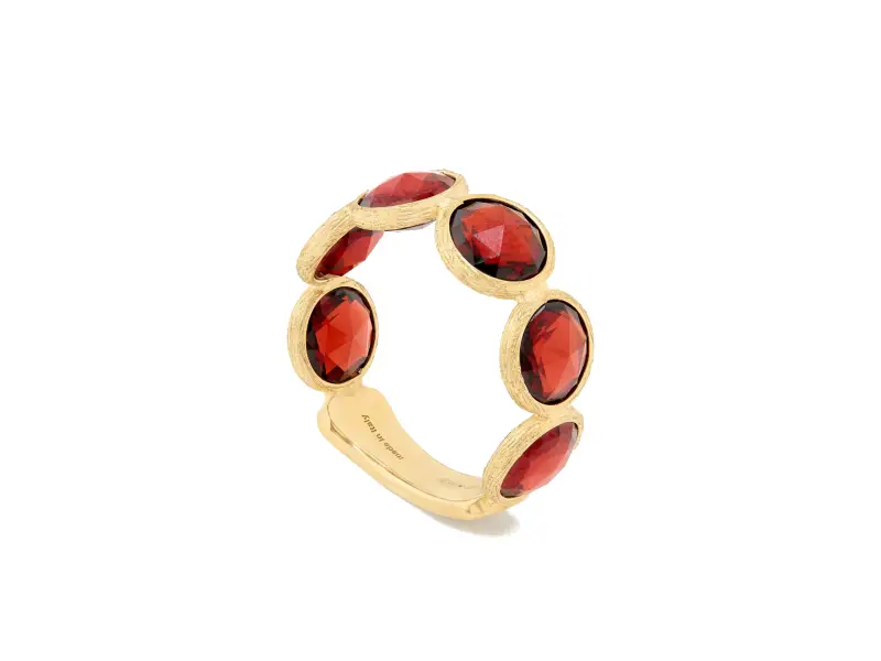 ANELLO A FASCIA IN ORO GIALLO 18KT CON GRANATI ROSSI JAIPUR COLOR MARCO BICEGO AB675_RG01_Y_02