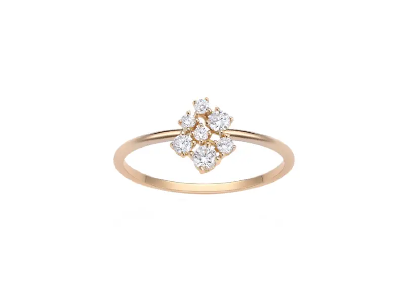 ANELLO IN ORO GIALLO 18KT CON DIAMANTI COSTELLAZIONE BURATO R0069WHY018