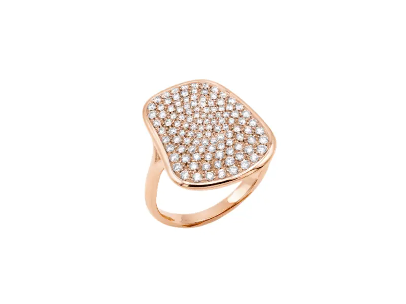 ANELLO IN ORO ROSA E PAVE’ DI DIAMANTI BIANCHI PUZZLE SOLO MATTIOLI MAN054R020W