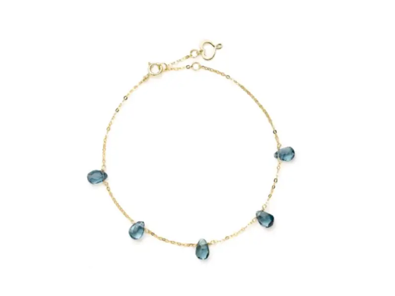 BRACCIALE IN ORO GIALLO 18KT CON CINQUE GOCCE DI TOPAZIO LONDON GOCCE DI ENERGIA MAMAN ET SOPHIE BRDRP5TB