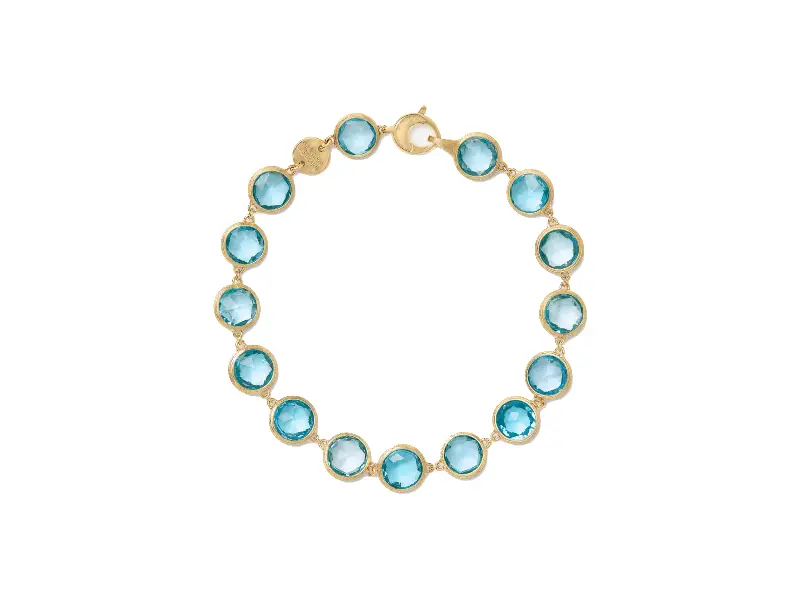 BRACCIALE MORBIDO IN ORO GIALLO 18KT CON TOPAZI JAIPUR COLOR MARCO BICEGO BB2975