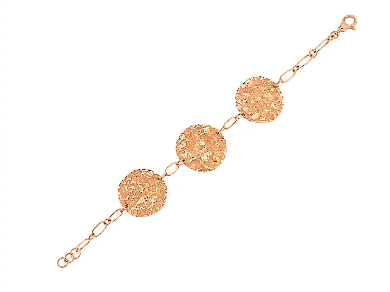 BRACCIALE IN ORO ROSA 18KT CON TRE CERCHI LAVORATI A MANO JUNIOR B BR3COR