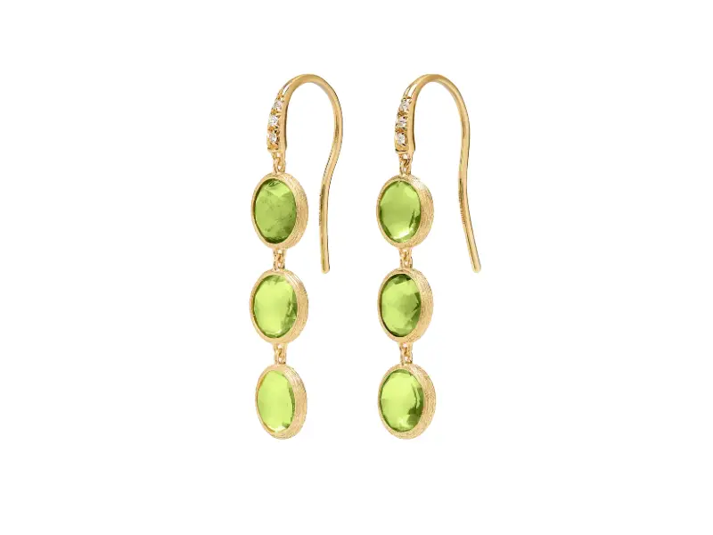 ORECCHINI PENDENTI IN ORO GIALLO 18KT CON PERIDOTI JAIPUR COLOR MARCO BICEGO OB1965-AB_PR01_Y_02