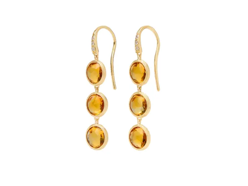 ORECCHINI PENDENTI IN ORO GIALLO 18KT CON QUARZI GIALLI JAIPUR COLOR MARCO BICEGO OB1965-QG_TP01_Y_02