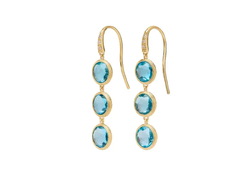 ORECCHINI PENDENTI IN ORO GIALLO 18KT CON TOPAZI E DIAMANTI JAIPUR COLOR MARCO BICEGO OB1965-AB_TP01_Y_02