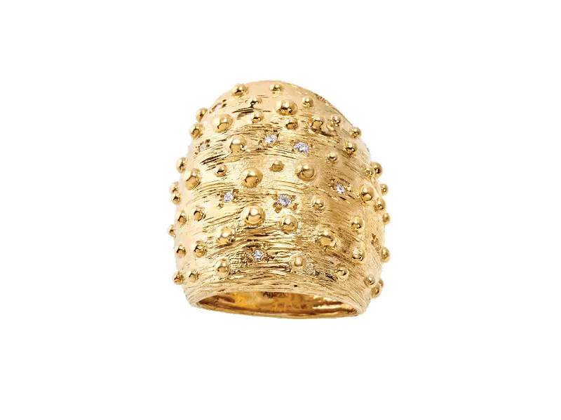 ANELLO IN ARGENTO DORATO E DIAMANTI ET VOILA’ FICHI D’INDIA CHANTECLER 45082