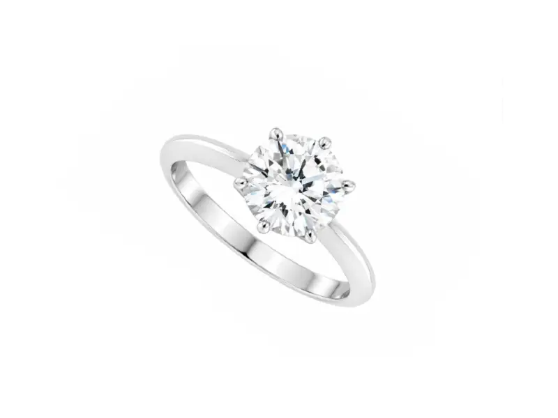 ANELLO SOLITARIO IN ORO BIANCO CON DIAMANTE 1.61 CT G VVS1 JB161GVVS